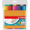 Micropunta/Felpa, Point 88, Punta Fina  0.4 mm, Estuche x 40. 40 Colores Surtidos